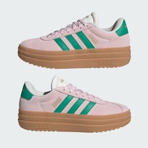 Adidas Platform Sneakers Pink Green Gum Sole NIB Sz 7.5